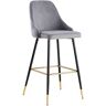 HYGRAD (Grey, 2 Stools) VELVET BAR STOOLS BUTTON BACK BAR STOOLS BREAKFAST BAR STOOL Go