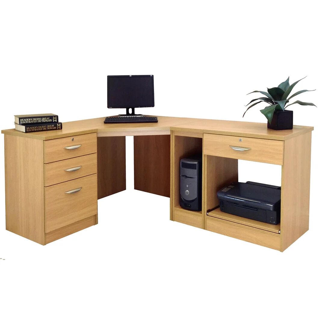 Photos - Office Desk Zipcode Design Brie L-Shape Computer Desk brown 72.8 H x 184.0 W x 141.9 D