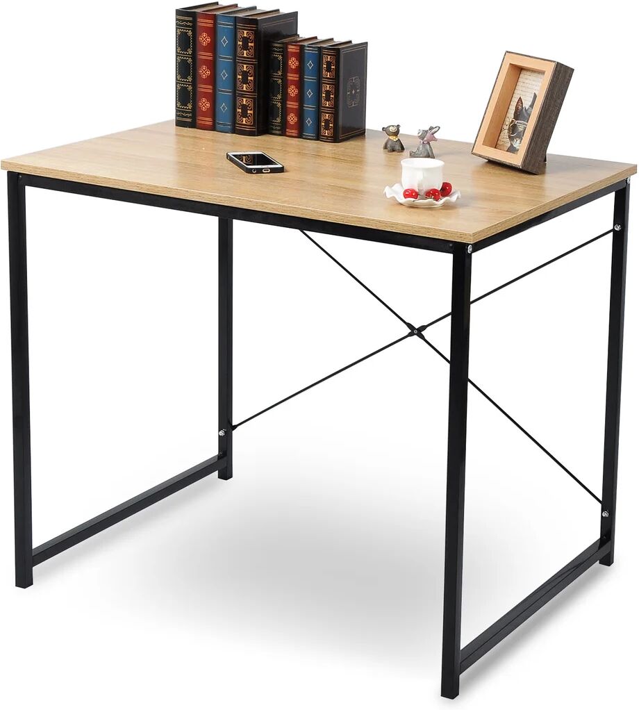 Photos - Office Desk Happy Larry Akron Desk brown/gray 70.0 H x 80.0 W x 60.0 D cm