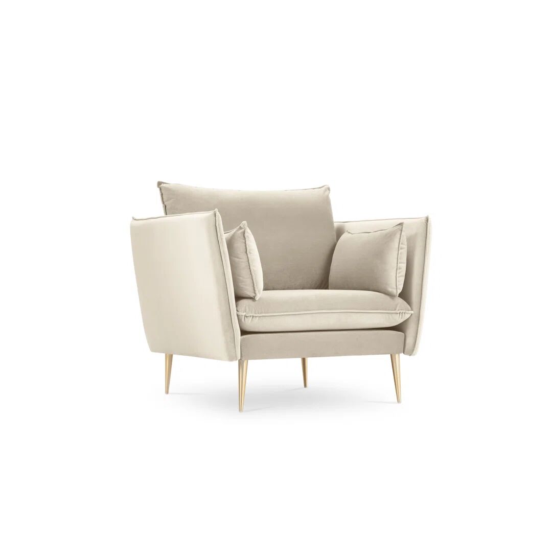 Photos - Chair Canora Grey Adoraim 78Cm Wide Armchair white/yellow/brown 97.0 H x 78.0 W