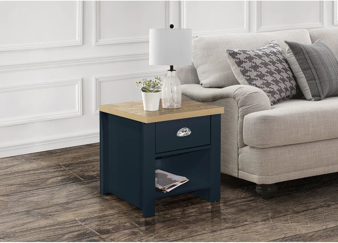 Photos - Coffee Table August Grove Napanoch Side Table with Storage blue/brown 48.0 H x 44.6 W x