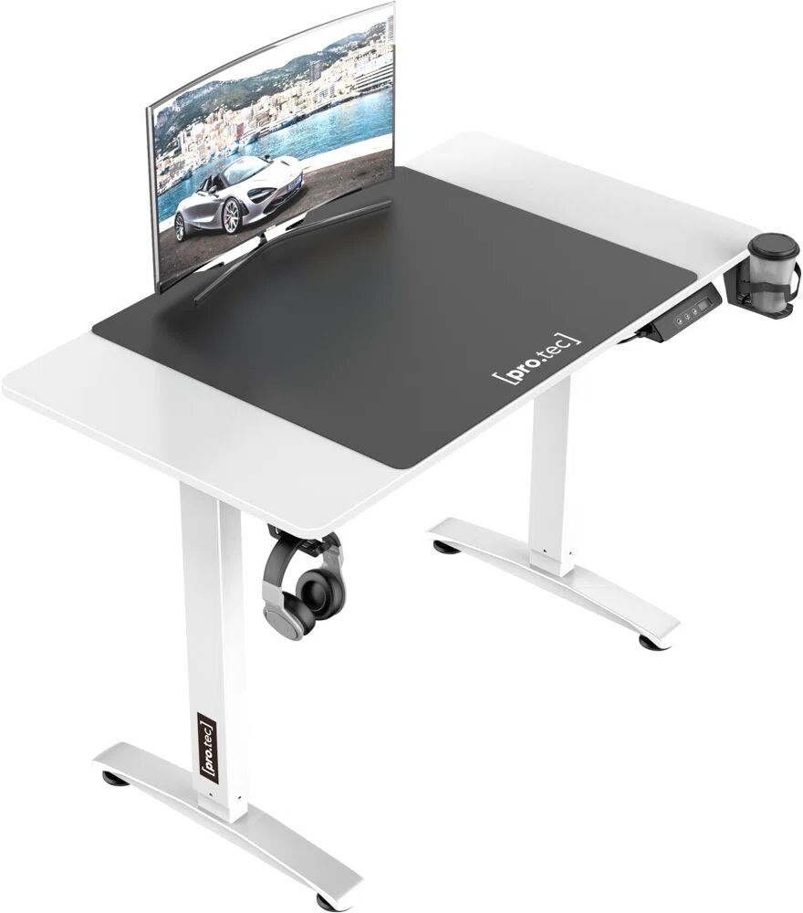 Photos - Office Desk Inbox Zero Andrimont 110cm W Height Adjustable Rectangular Computer Desk b