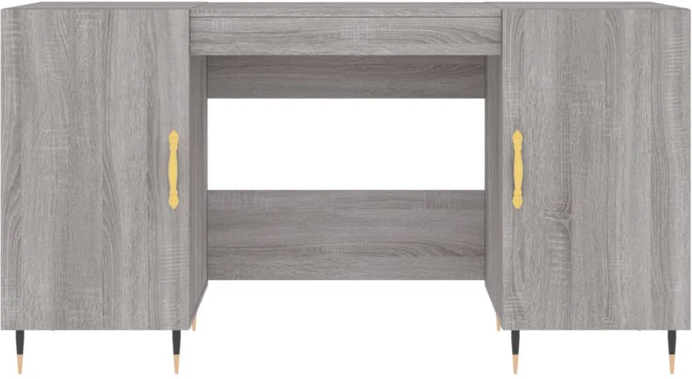 Photos - Office Desk Fairmont Park Fidler 140cm W Rectangle Writing Desk with and Cabinet gray/