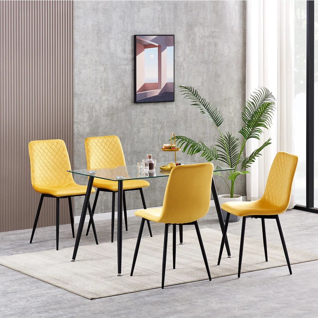 Photos - Chair Fairmont Park Upholstered Dining  yellow 90.5 H x 42.0 W x 54.0 D cm