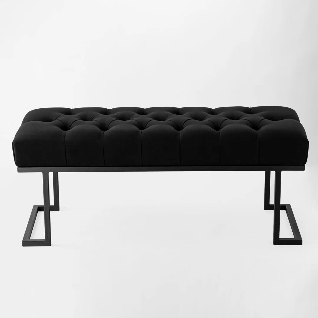 Photos - Other Furniture Ebern Designs Femmine Upholstered Bench black 50.0 H x 45.0 W x 30.0 D cm