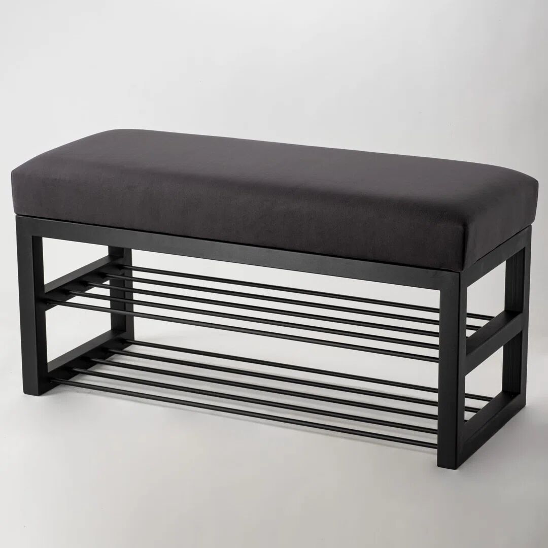 Photos - Other Furniture Ebern Designs Figuroa Upholstered Storage Bench gray 50.0 H x 110.0 W x 30