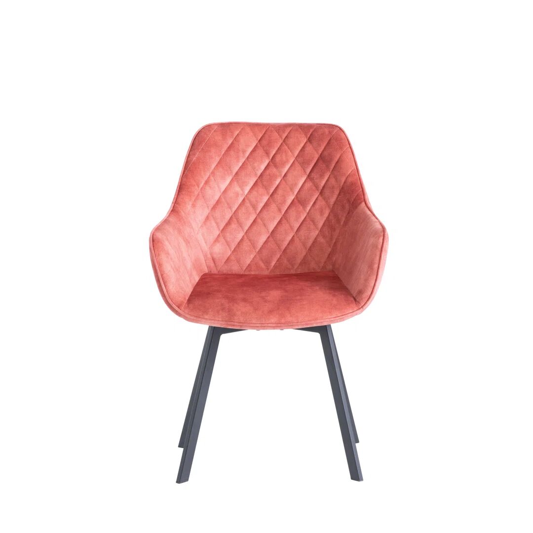 Photos - Chair World Furniture VIOLA SWIVEL DINING  - ANTIQUE GOLD VELVET pink 88.0