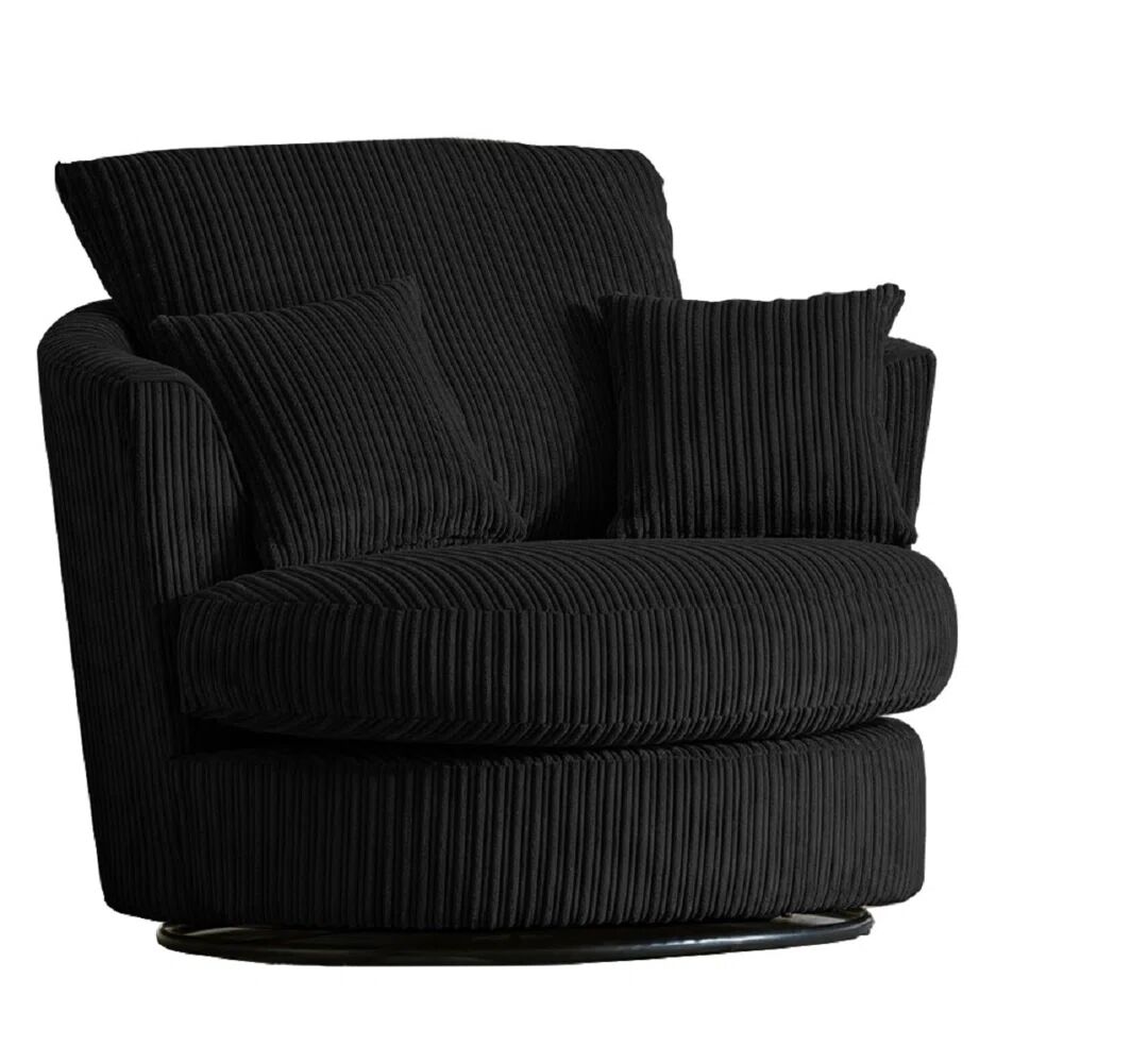 Photos - Chair Ebern Designs Duvernay Swivel  black 90.0 H x 110.0 W x 110.0 D cm