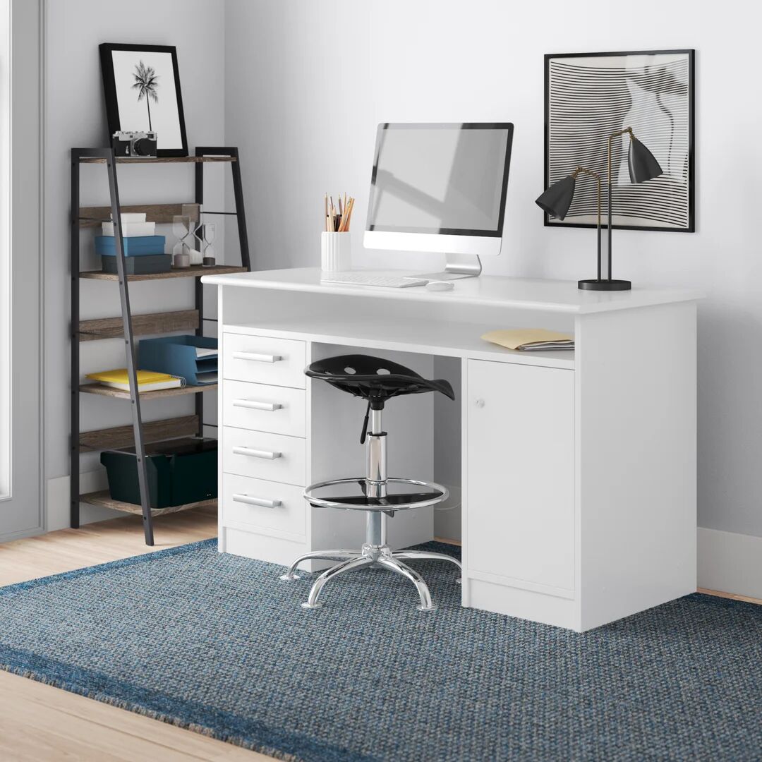 Zipcode Design Canonero Computer Desk brown/white 76.5 H x 126.0 W x 55.0 D cm