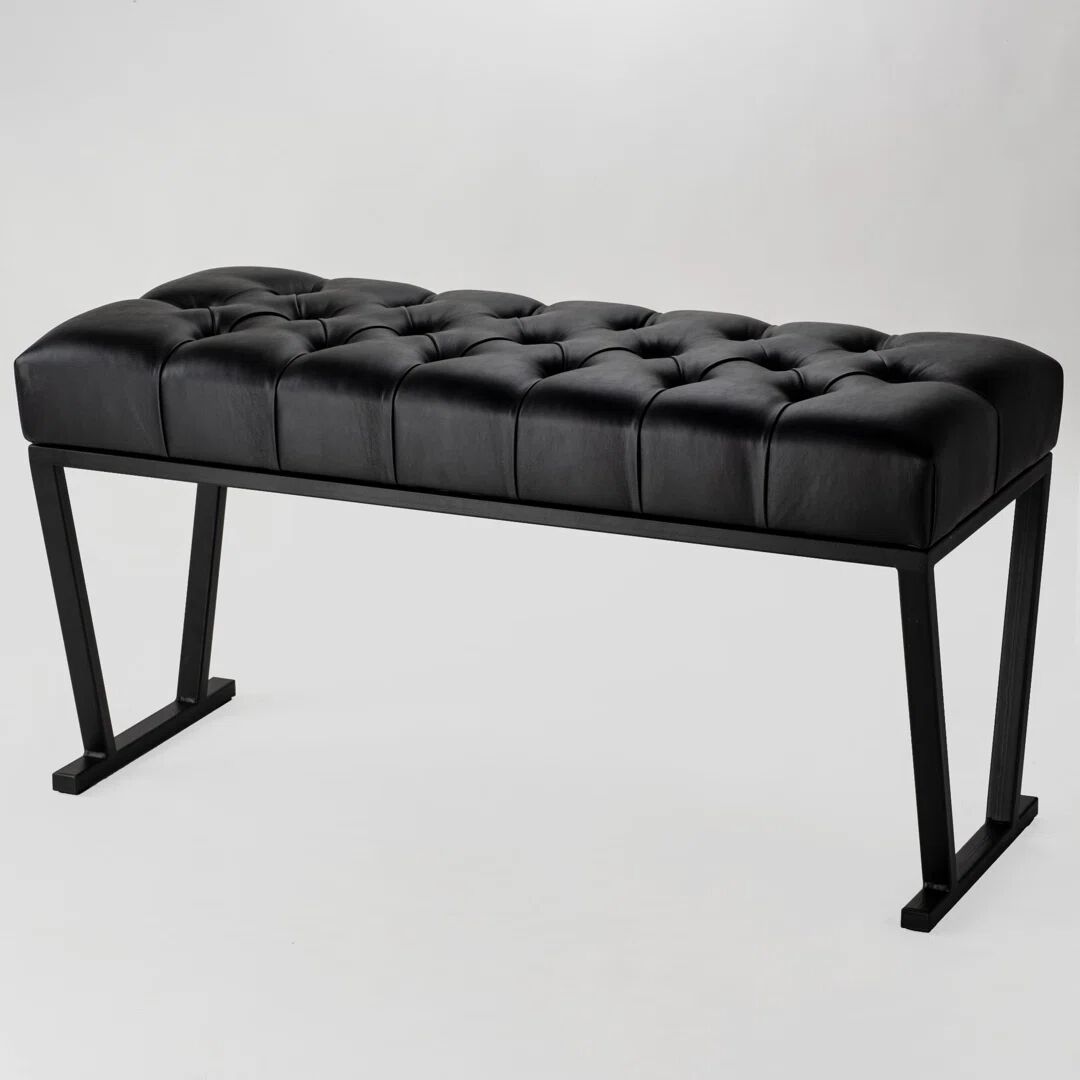 Photos - Other Furniture Ebern Designs Ferderber Upholstered Bench black/gray 50.0 H x 70.0 W x 40.