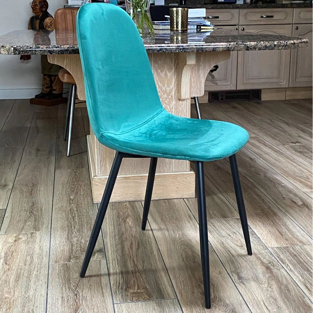 Photos - Chair George Oliver Fabela Upholstered Dining  green 86.0 H x 44.0 W x 52.