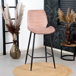 Furnwise Velvet Bar Stool Toby Pink