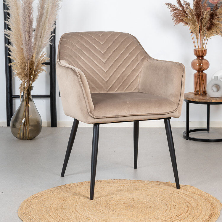 Furnwise Velvet dining chair FionaTaupe