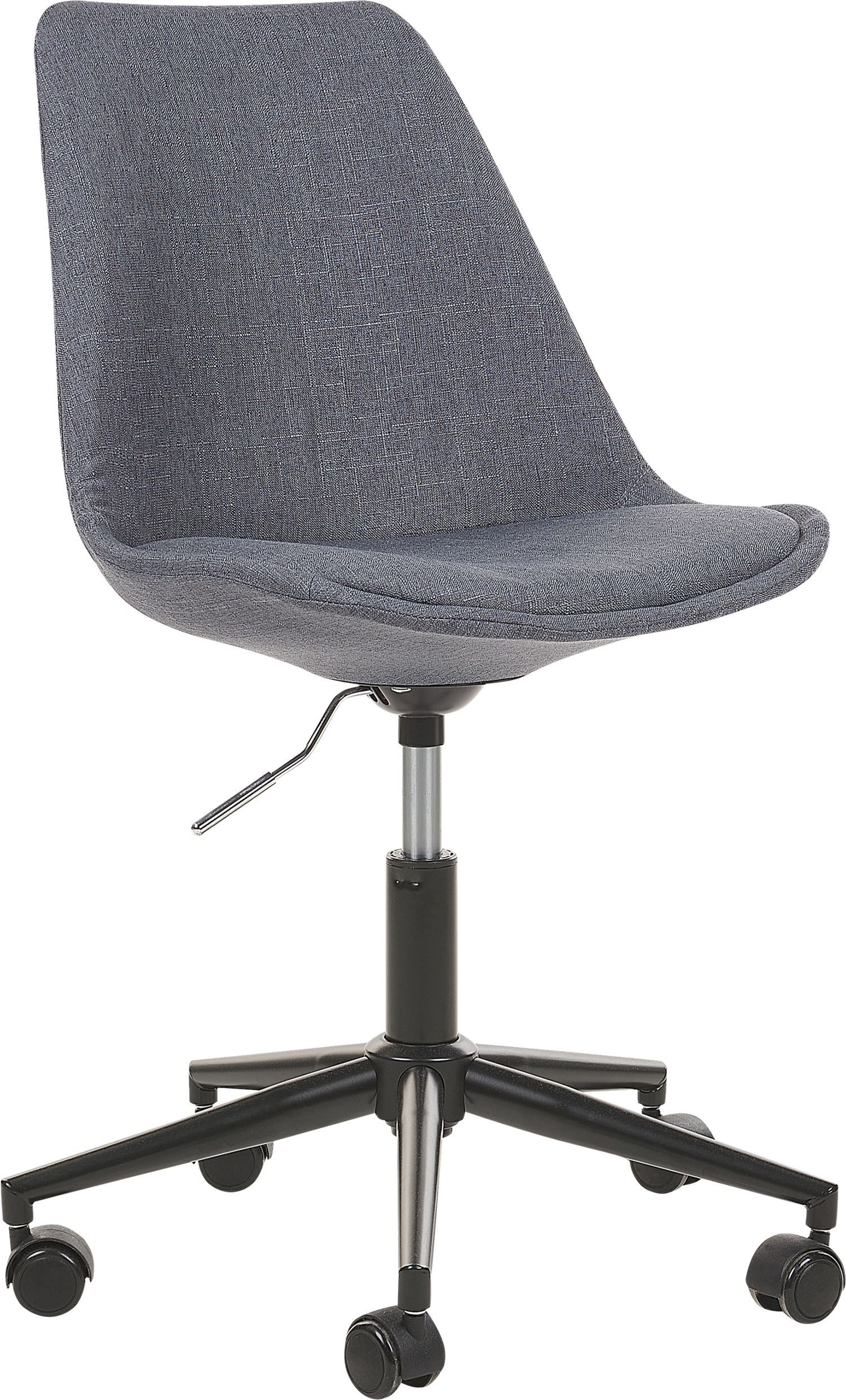 Photos - Computer Chair Beliani Armless Desk Chair Graphite Grey Fabric Uphlstered Padded Seat Adj 