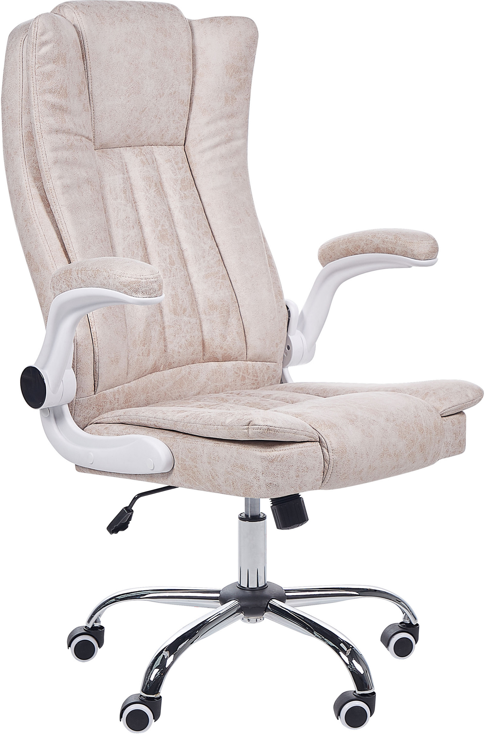 Photos - Computer Chair Beliani Executive Office Chair Cream Faux Leather Gas Lift Height Adjustab 