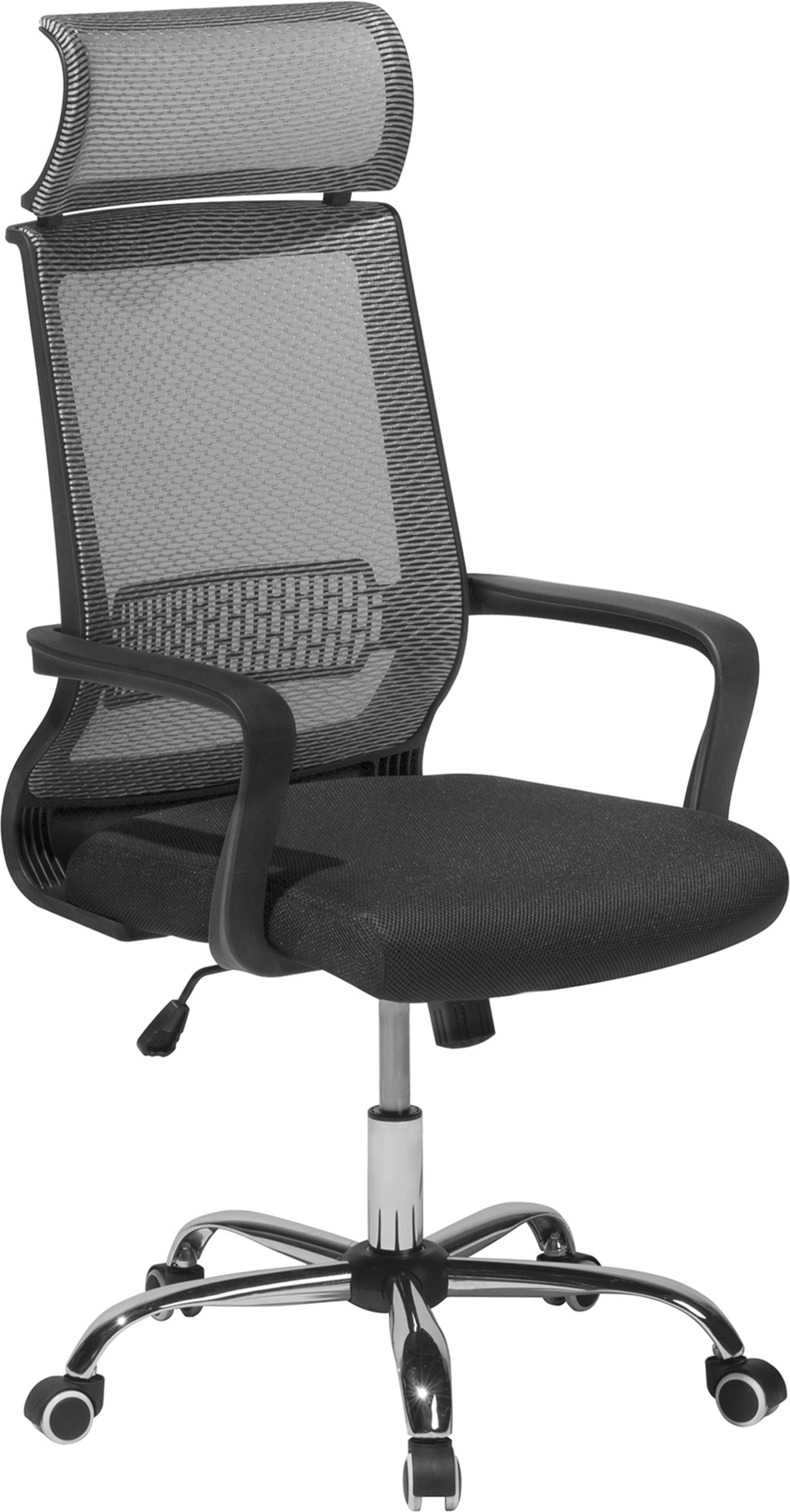 Photos - Computer Chair Beliani Office Desk Chair Grey Mesh Back Swivel Gas Lift Adjustable Height 