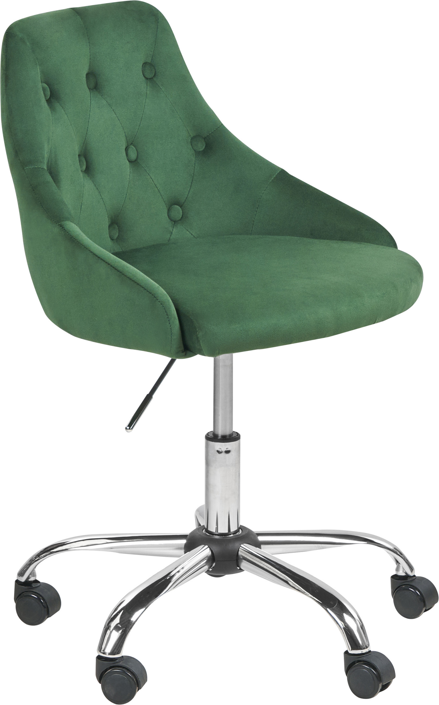 Photos - Computer Chair Beliani Office Swivel Chair Emerald Green Velvet Height Adjustable Button 