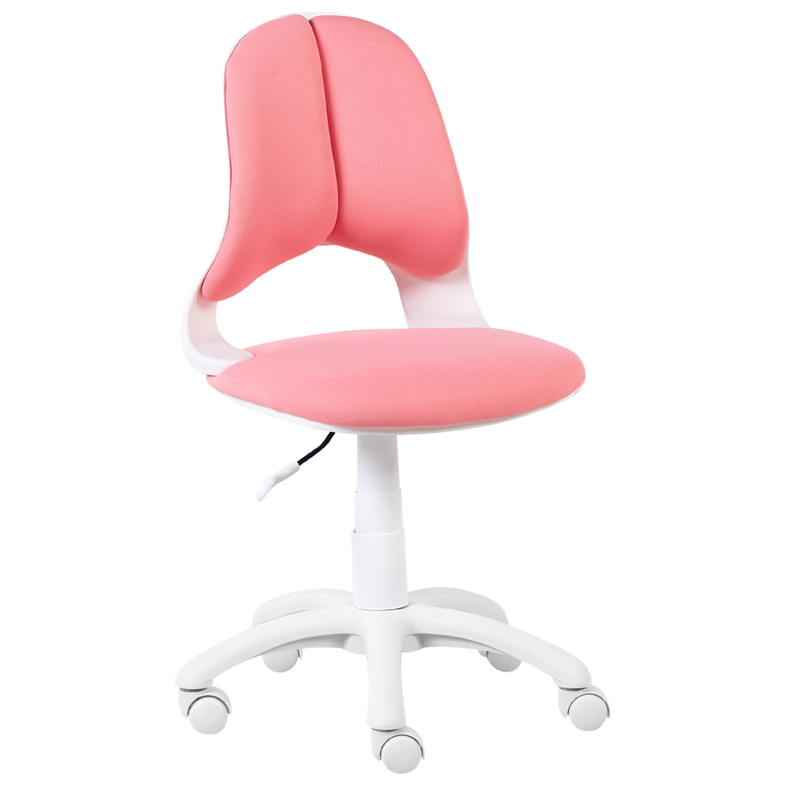 Photos - Computer Chair Beliani Kids Desk Chair Pink Upholstered Metal Swivel Base Adjustable Heig 