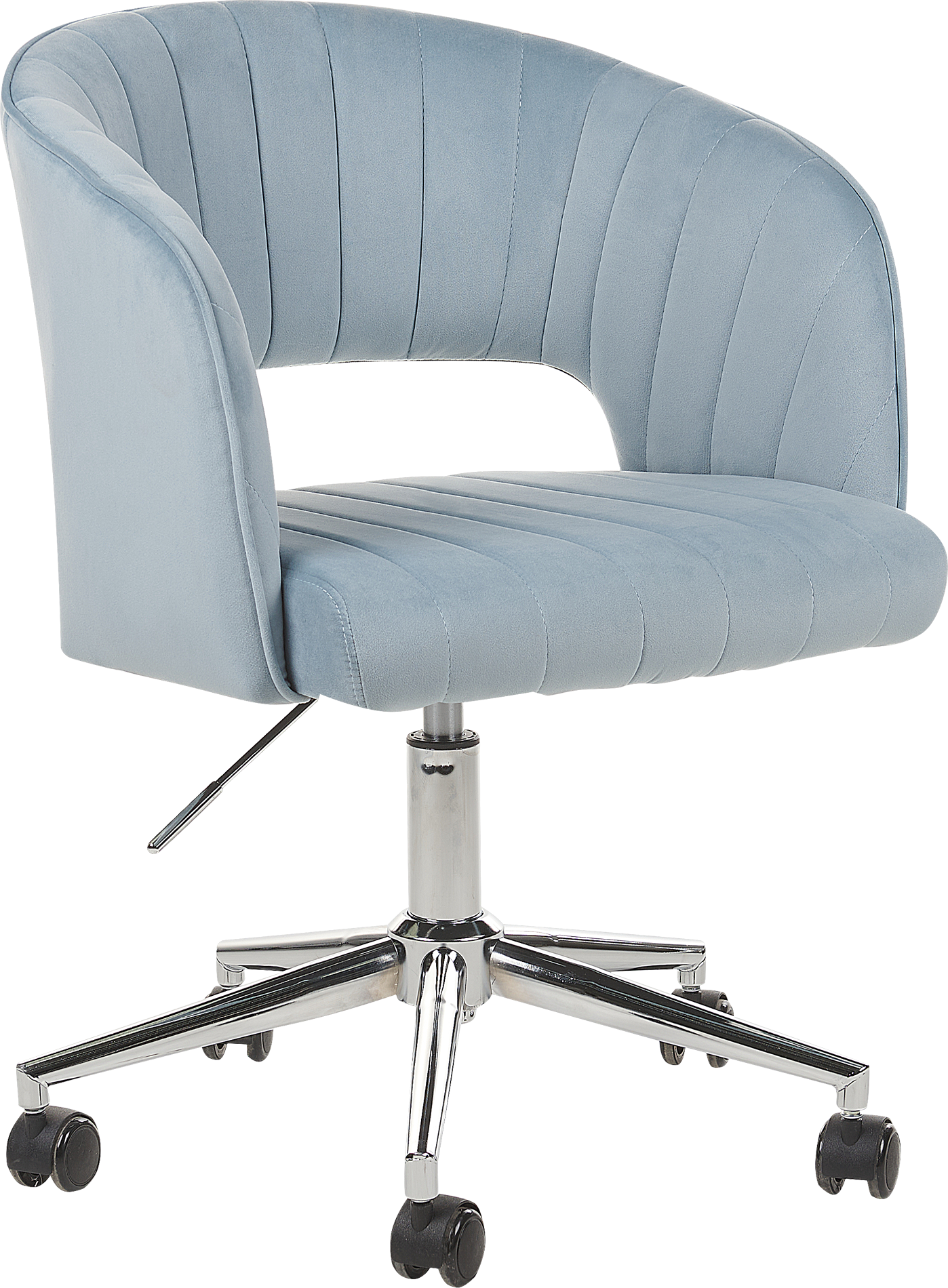 Photos - Computer Chair Beliani Office Swivel Chair Light Blue Velvet Height Adjustable Full Swive 