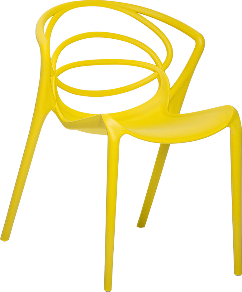 Beliani Dining Chair Yellow Stackable Outdoor Indoor