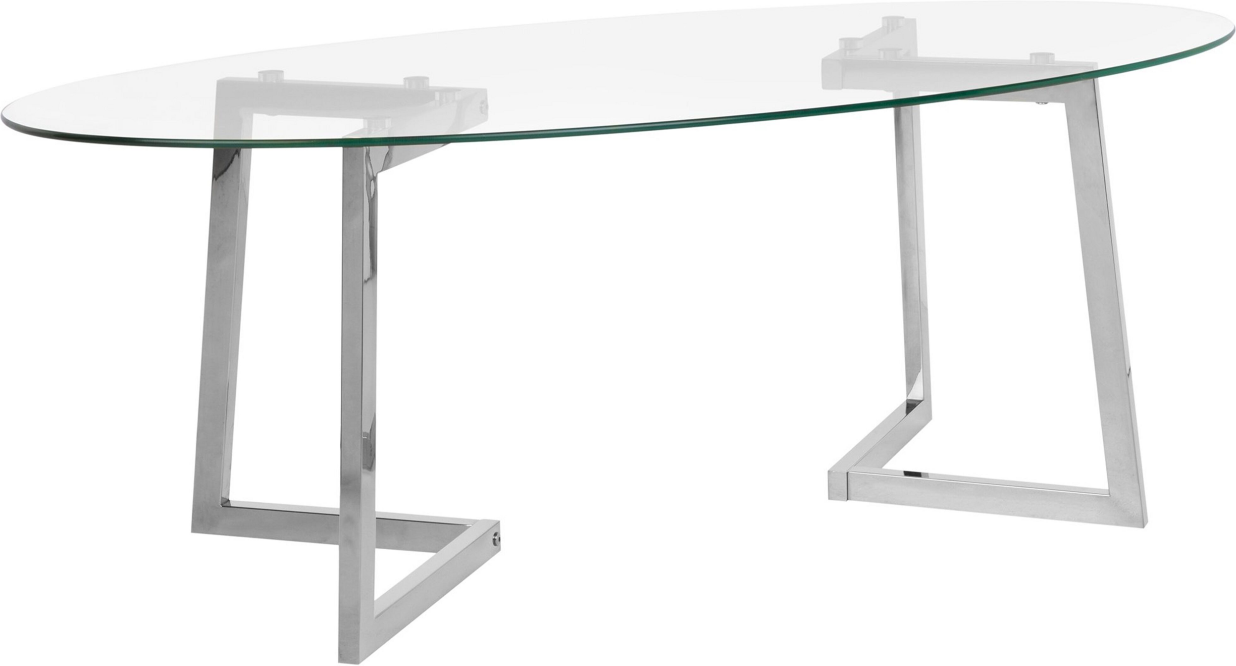 Beliani Coffee Table Silver Glass 120 x 60 cm Metal Legs Modern