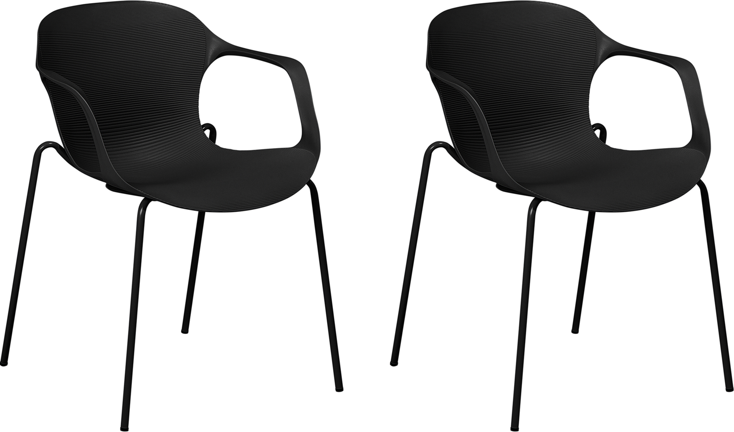 Beliani Set of 2 dining Chairs Black Metal Legs Modern Industrial Style Kitchen Office