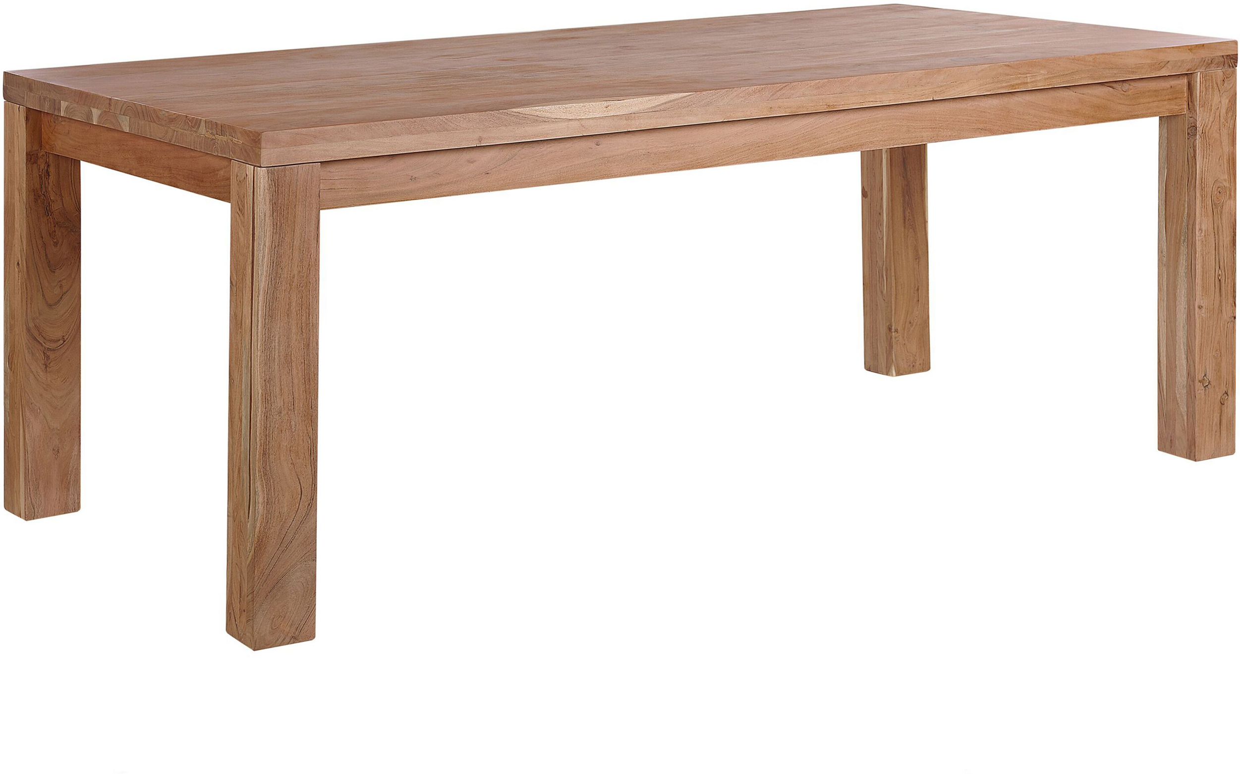 Beliani Dining Table Light Wood Solid Acacia Wood 180 x 90 cm Traditional Country