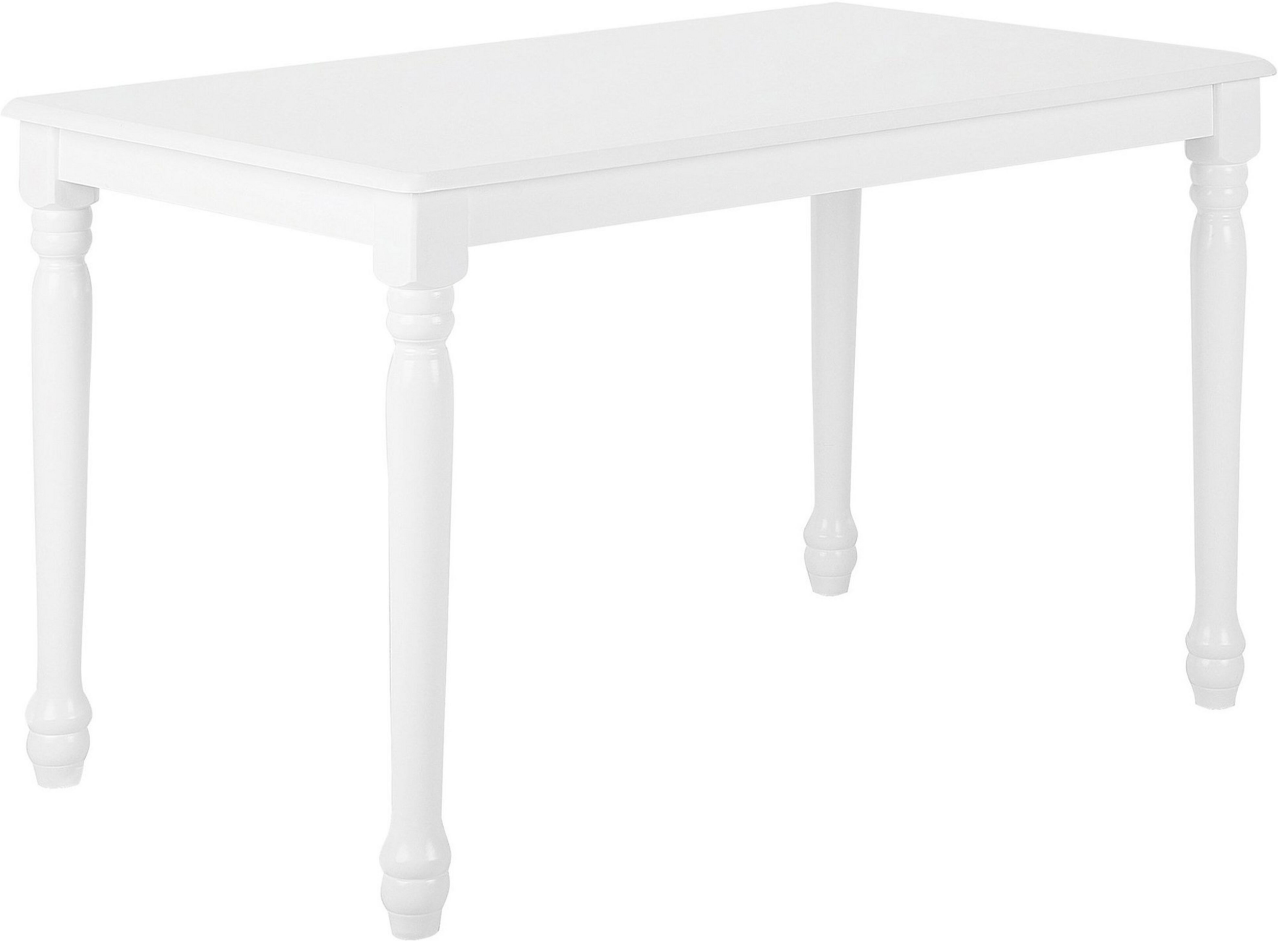 Beliani Dining Table White Rubberwood 120 x 75 cm Rectangular Vintage