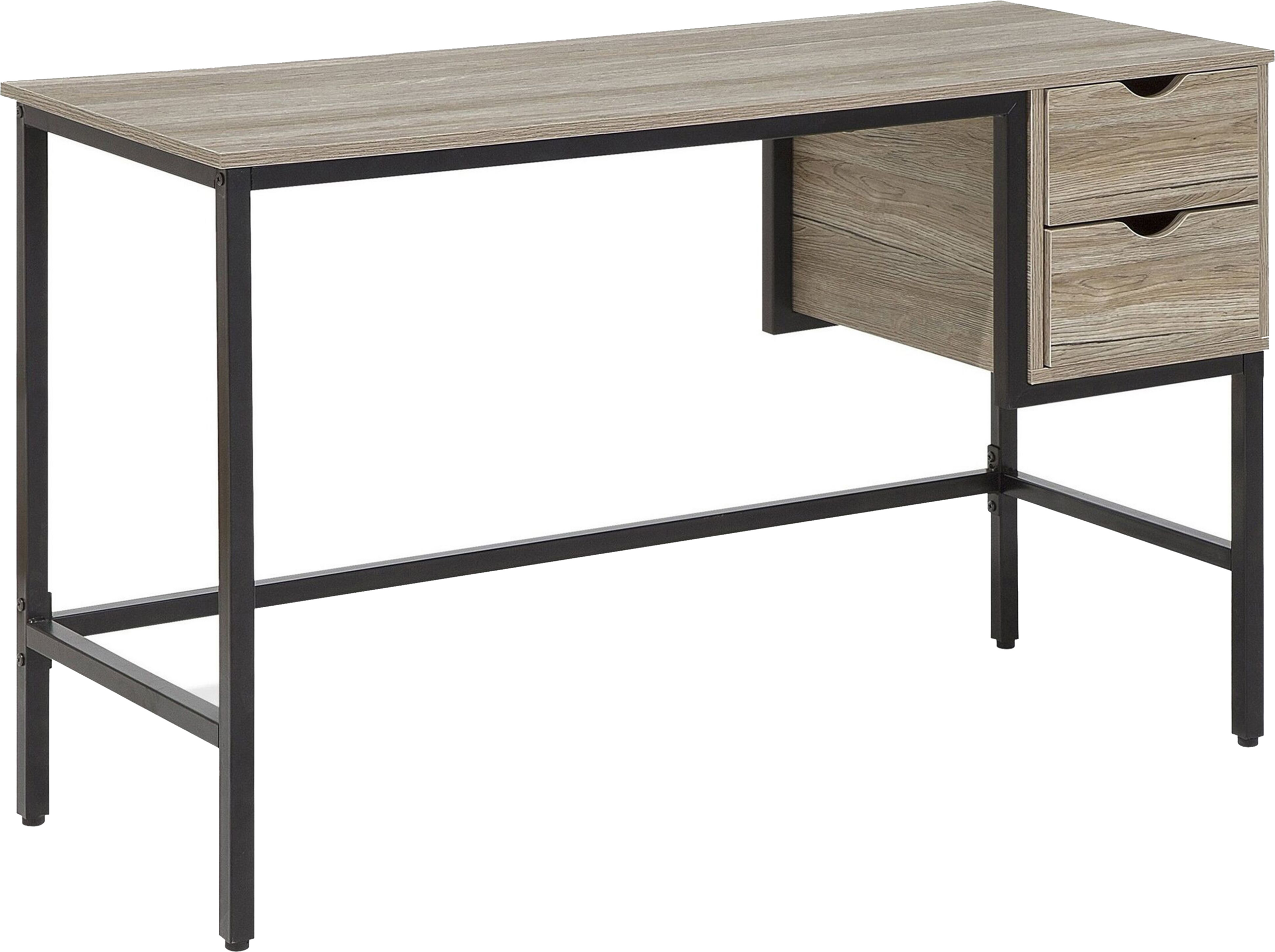 Beliani Office Desk Dark Wood and Black 120 x 48 cm 2 Drawers Industrial