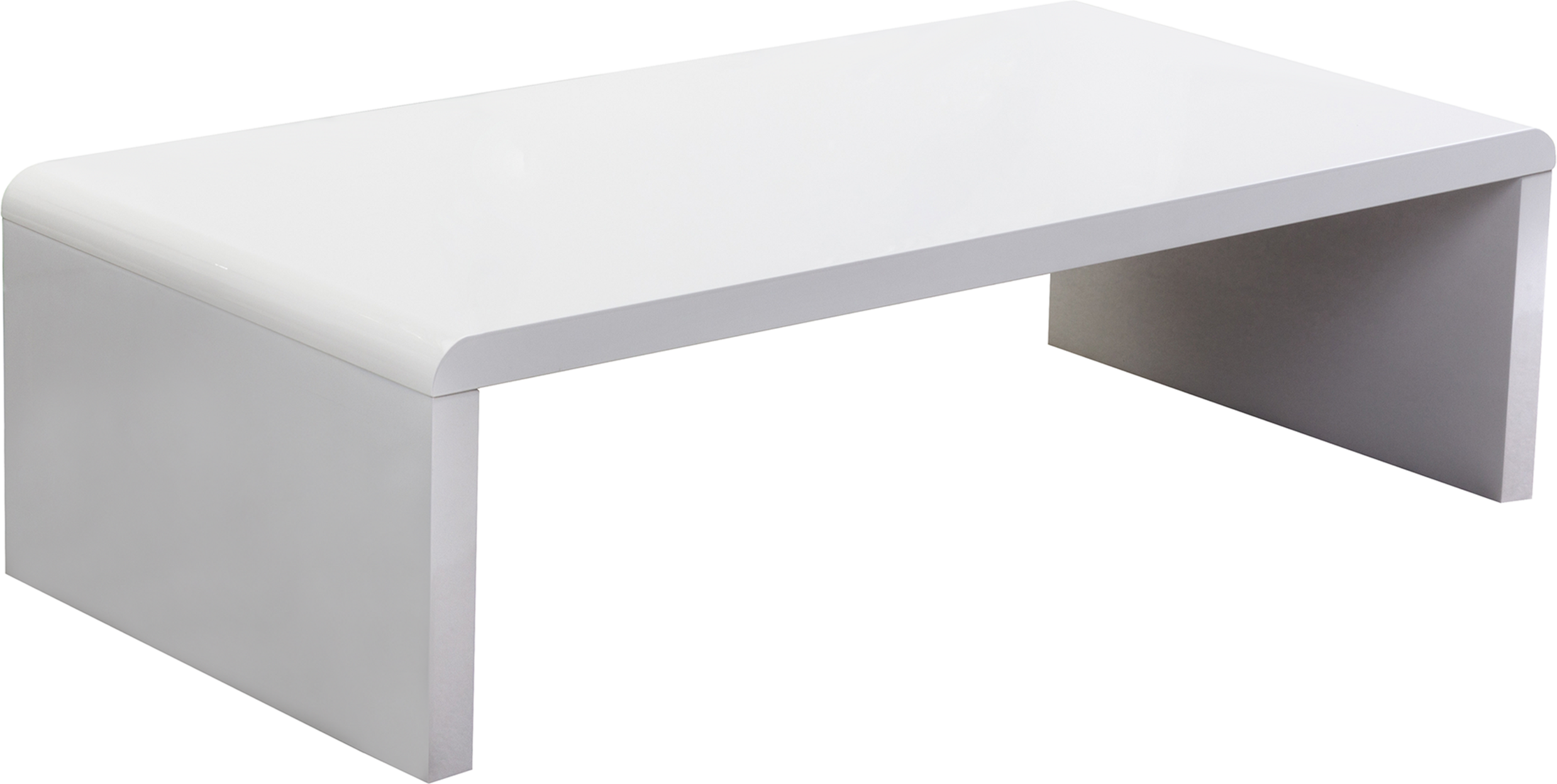 Beliani Coffee Table White Rectangular Top Glossy Minimalist Modern Living Room