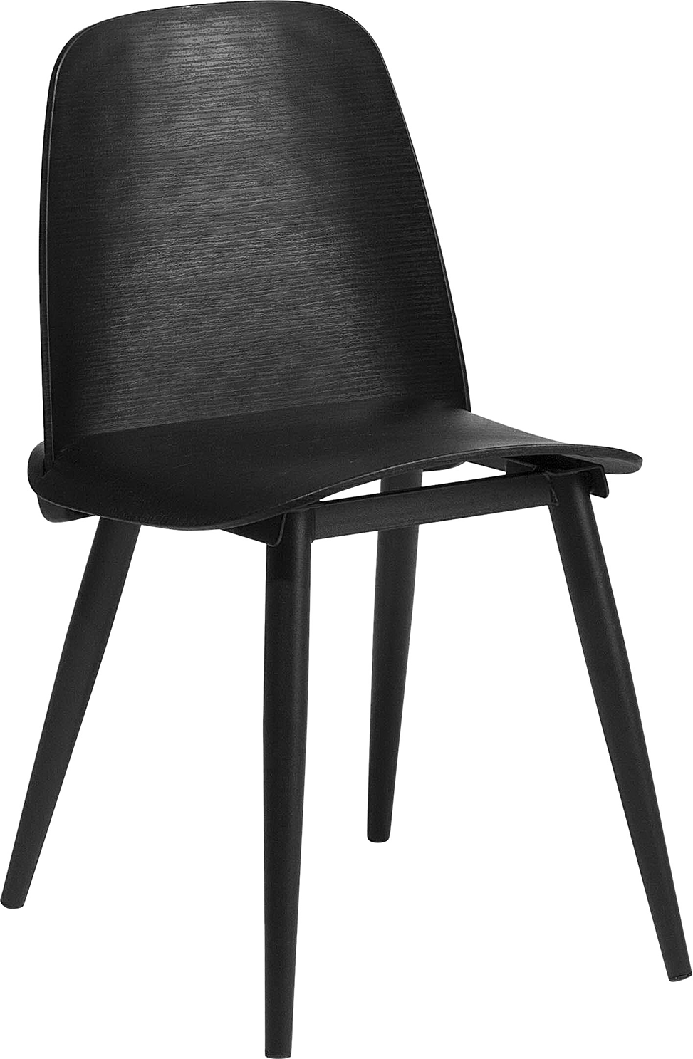 Beliani Dining Chair Black Synthetic Material Solid Back Armless Traditional Design