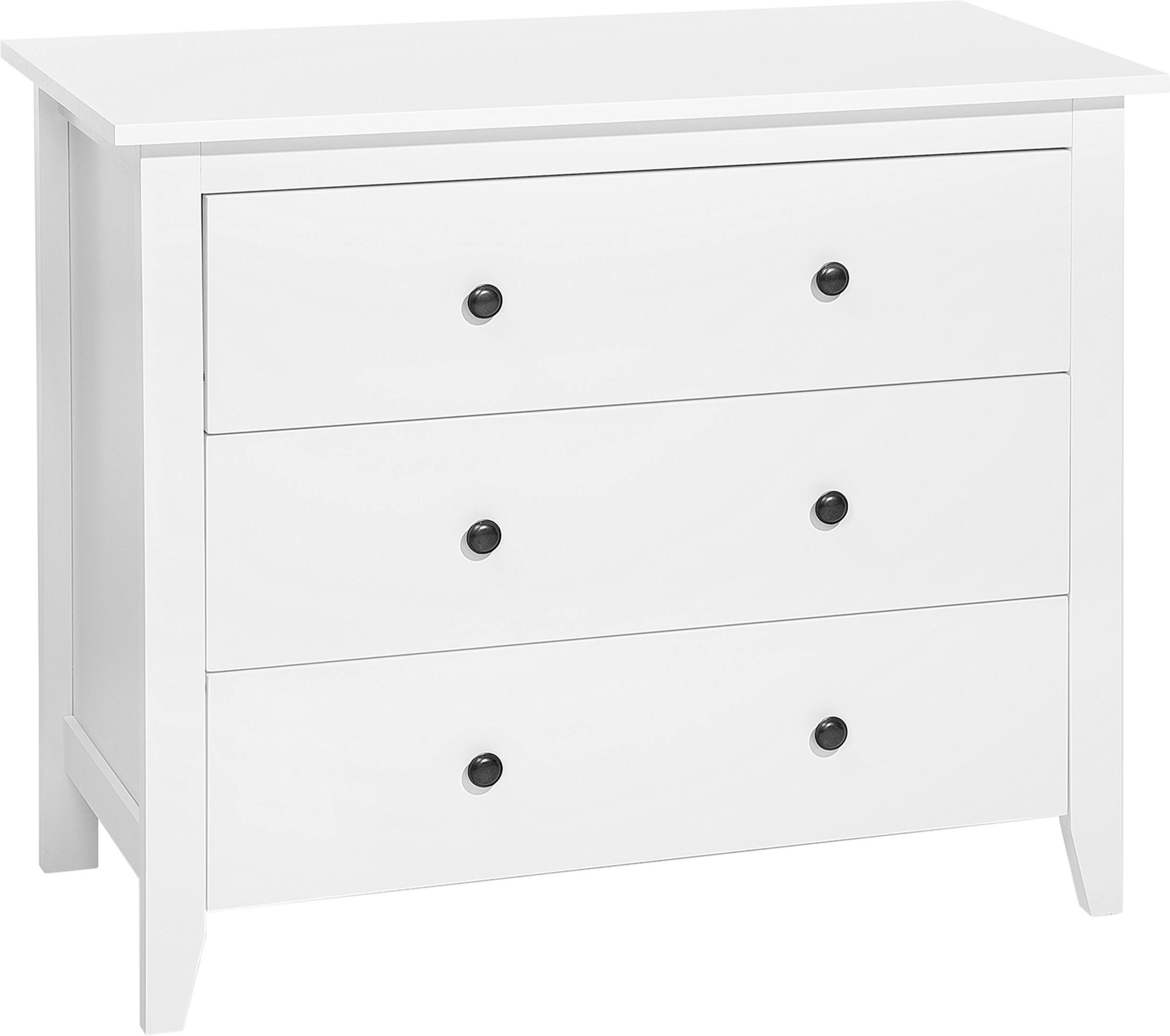 Beliani 3- Drawer Sideboard White Cabinet Chest of Drawers Bedroom Living Room Modern Minimalist