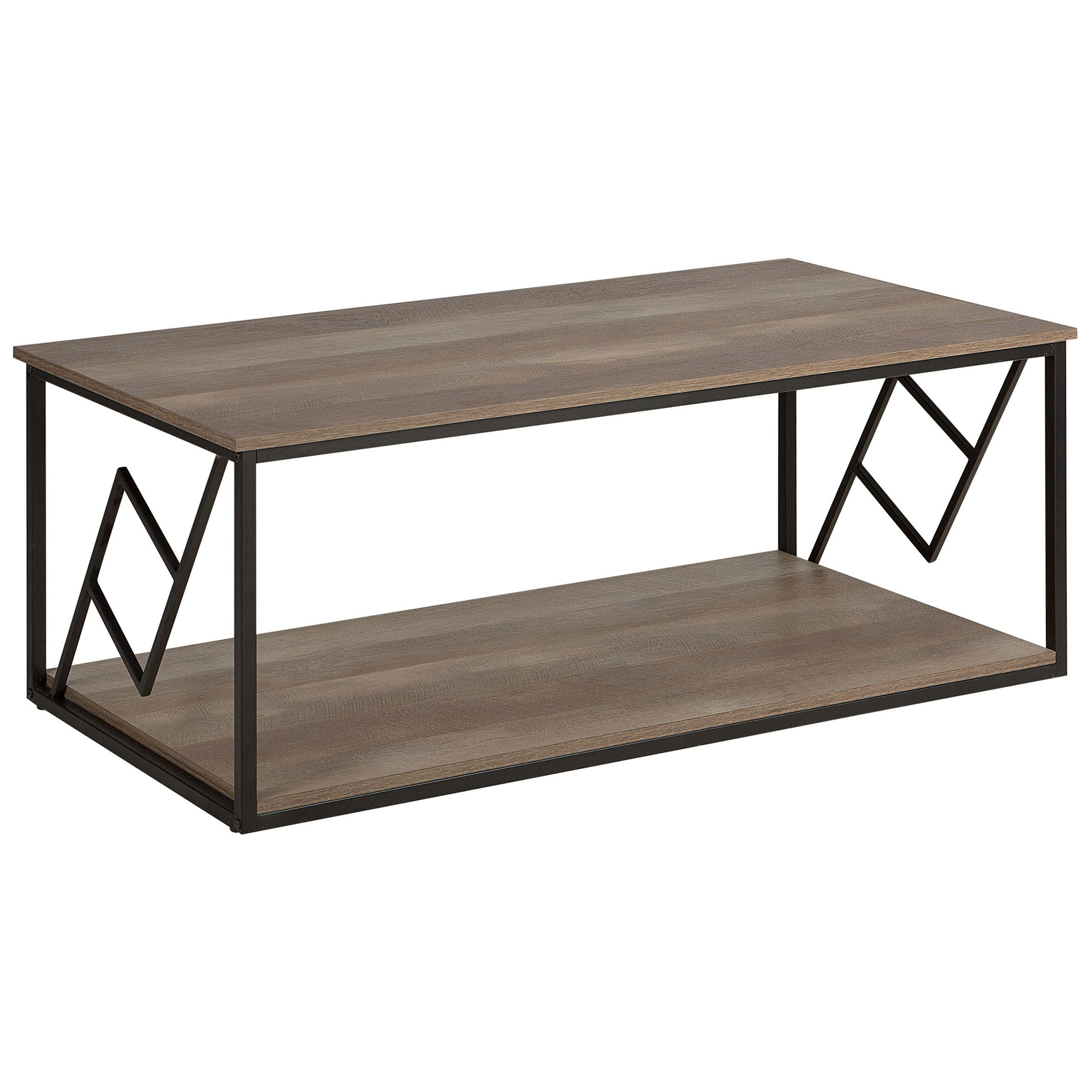 Beliani Coffee Table Dark Wood Top Black Metal Frame 120 x 60 cm Rectangular Modern Industrial Living Room