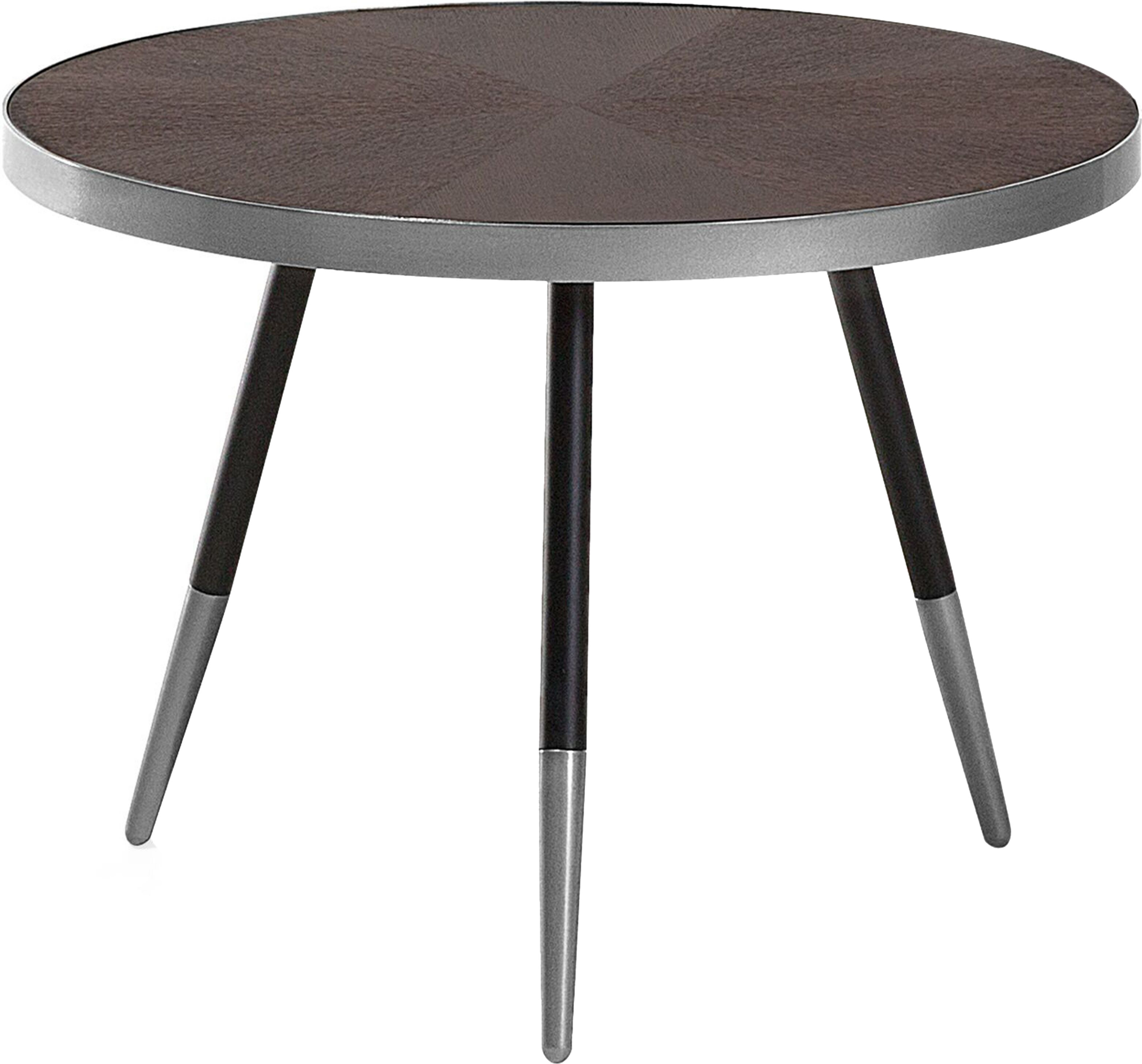 Beliani Coffee Table Black Wood Effect Silver Base Living Room