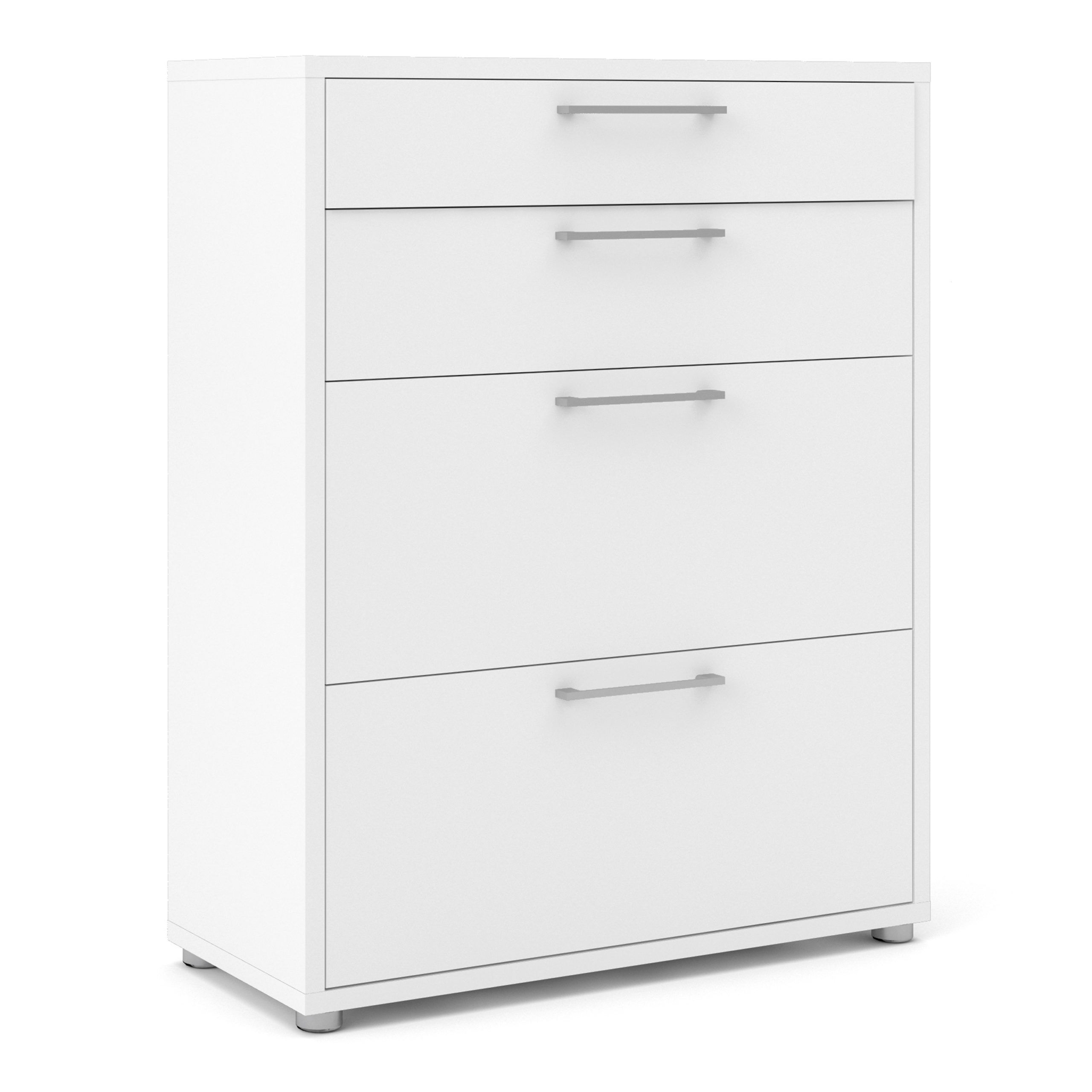 Photos - Office Desk Kansas Office Storage with 2 Drawers + 2 File Drawers in White Self Assemb