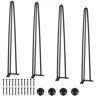 VEVOR Hairpin Table Legs 28", Set of 4 Desk Legs 900lbs Load Capacity, Hairpin Desk Legs 3 Rods for Desk Chairs Bench Dining End Table, Solid Carbon Steel Heavy Duty Furniture Legs Black