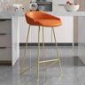 Homary Modern Counter Stool PU Leather Upholstery Gold Finsh Counter Chair with Footrest