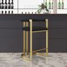 Homary Modern Counter Height with Back Black Upholstery Counter Stool in Gold
