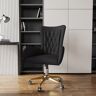 Homary Oakic Modern Leather Office Chair Black Ergonomic Desk Chair with Swivel Base & Height Adjustable