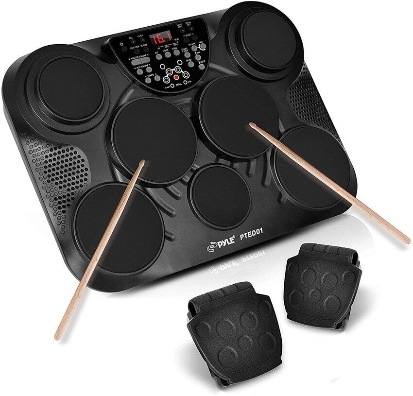 Pyle Electronic Drum Set/Table Top Black NoSize