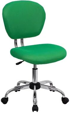 Emma+Oliver Emma and Oliver Mid-Back Orange Mesh Swivel Task Office Chair with Chrome Base, Green