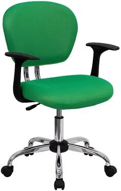 Emma+Oliver Emma and Oliver Mid-Back Gray Mesh Padded Swivel Task Office Chair and Arms, Med Green