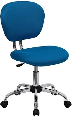 Emma+Oliver Emma and Oliver Mid-Back Orange Mesh Swivel Task Office Chair with Chrome Base, Blue