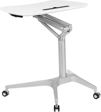 Flash Furniture Mobile Sit-Down & Stand-Up White Computer Ergonomic Desk