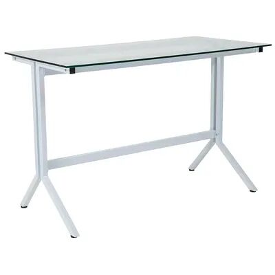 Flash Furniture Winfield Collection Glass Computer Desk, White