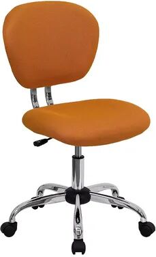 Emma+Oliver Emma and Oliver Mid-Back Orange Mesh Swivel Task Office Chair with Chrome Base, Drk Orange