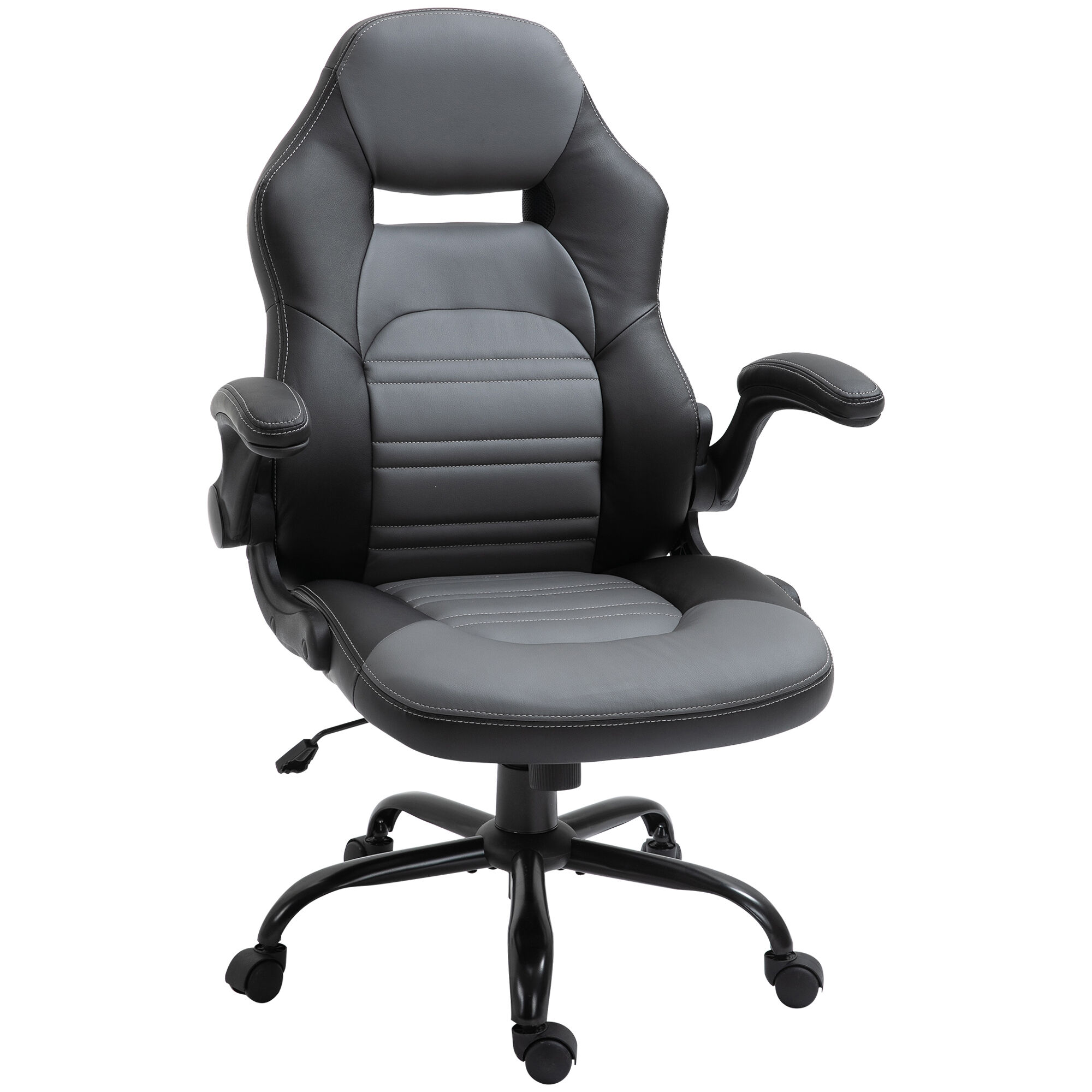 Vinsetto Gaming Chair Swivel Home Office Computer Racing Gamer Desk Chair with Flip-Up Armrest with Wheels
