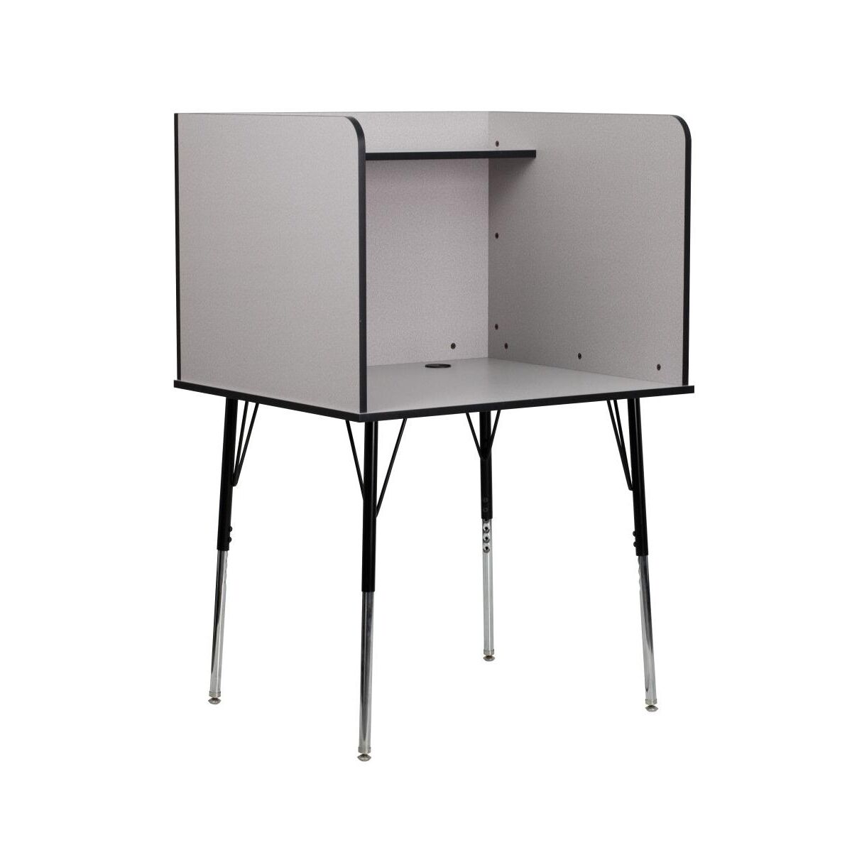Emma+oliver Stand-Alone Study Carrel With Height Adjustable Legs - Nebula grey