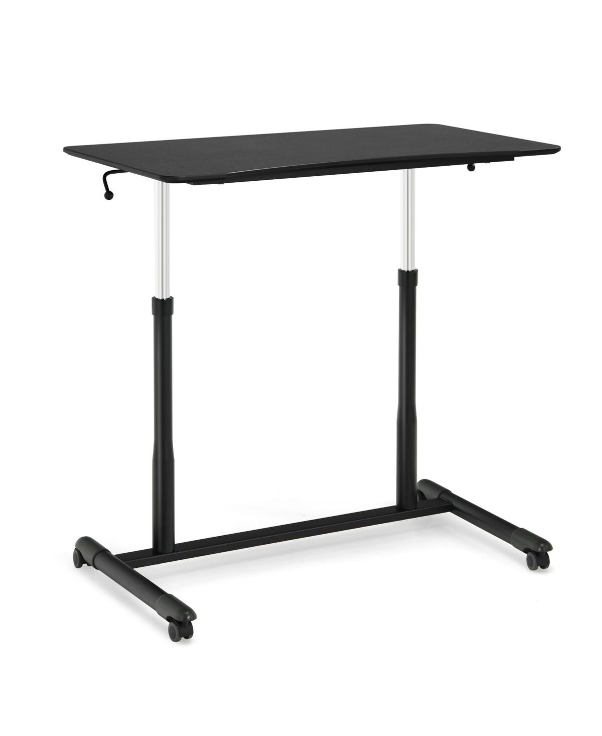 Costway Height Adjustable Computer Desk Sit to Stand Rolling Notebook Table - Black