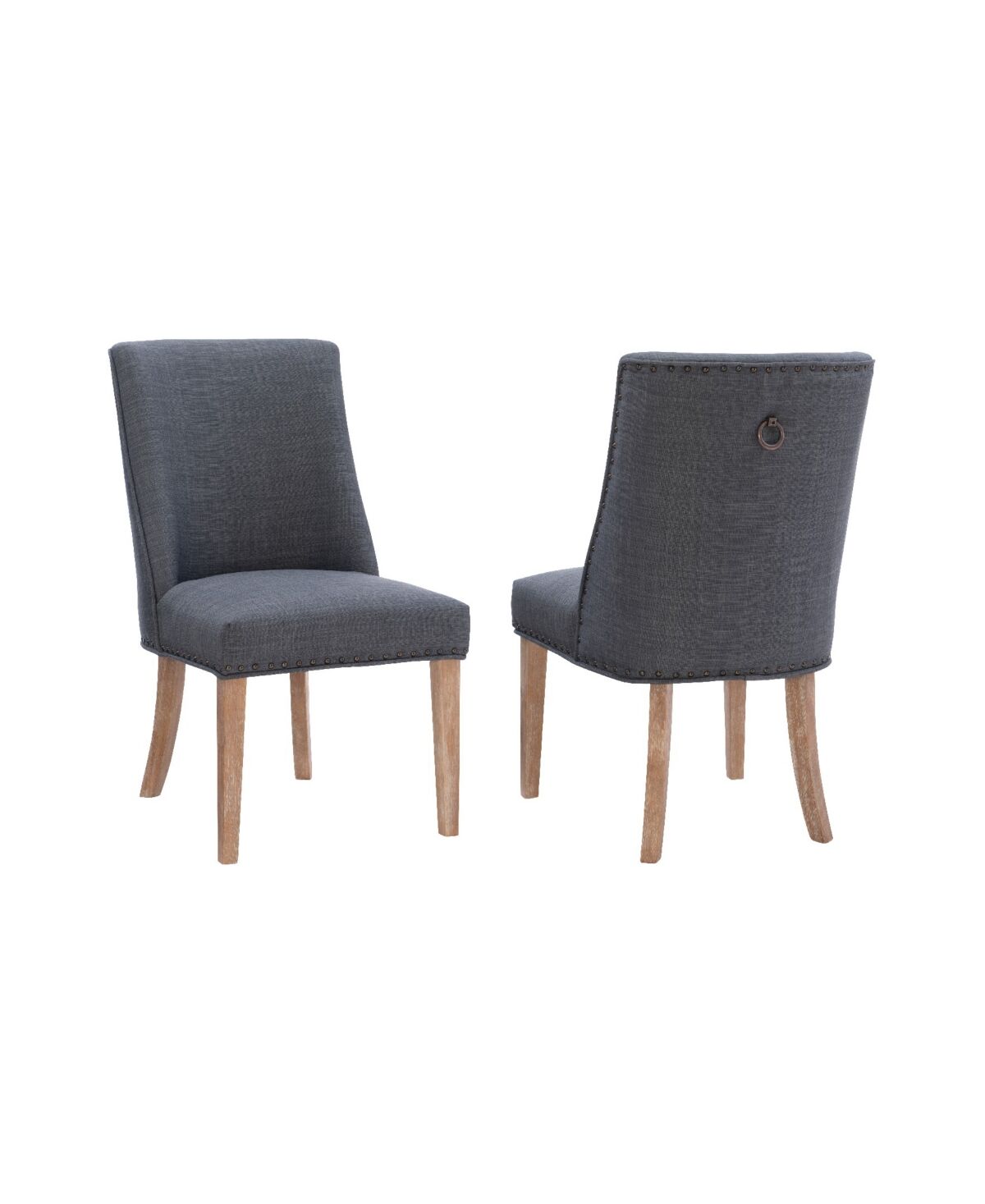 Linon Home Decor Powell Furniture Allard Upholstered Dining Chairs - Set of 2 - Natural, Gray